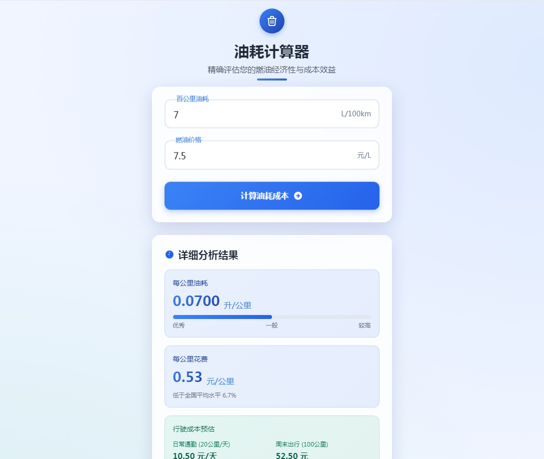 
一款好看的油耗计算器HTML源码
-安小熙博客
-第1
张图片