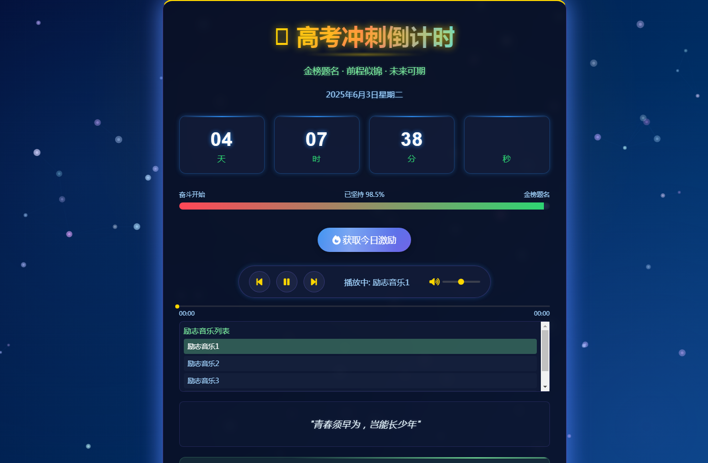 
【源码分享】高考倒计时优化版
-安小熙博客
-第1
张图片