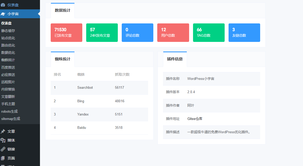 这可能是最牛逼的免费WordPress小宇宙优化插件了
-安小熙博客
-第1
张图片