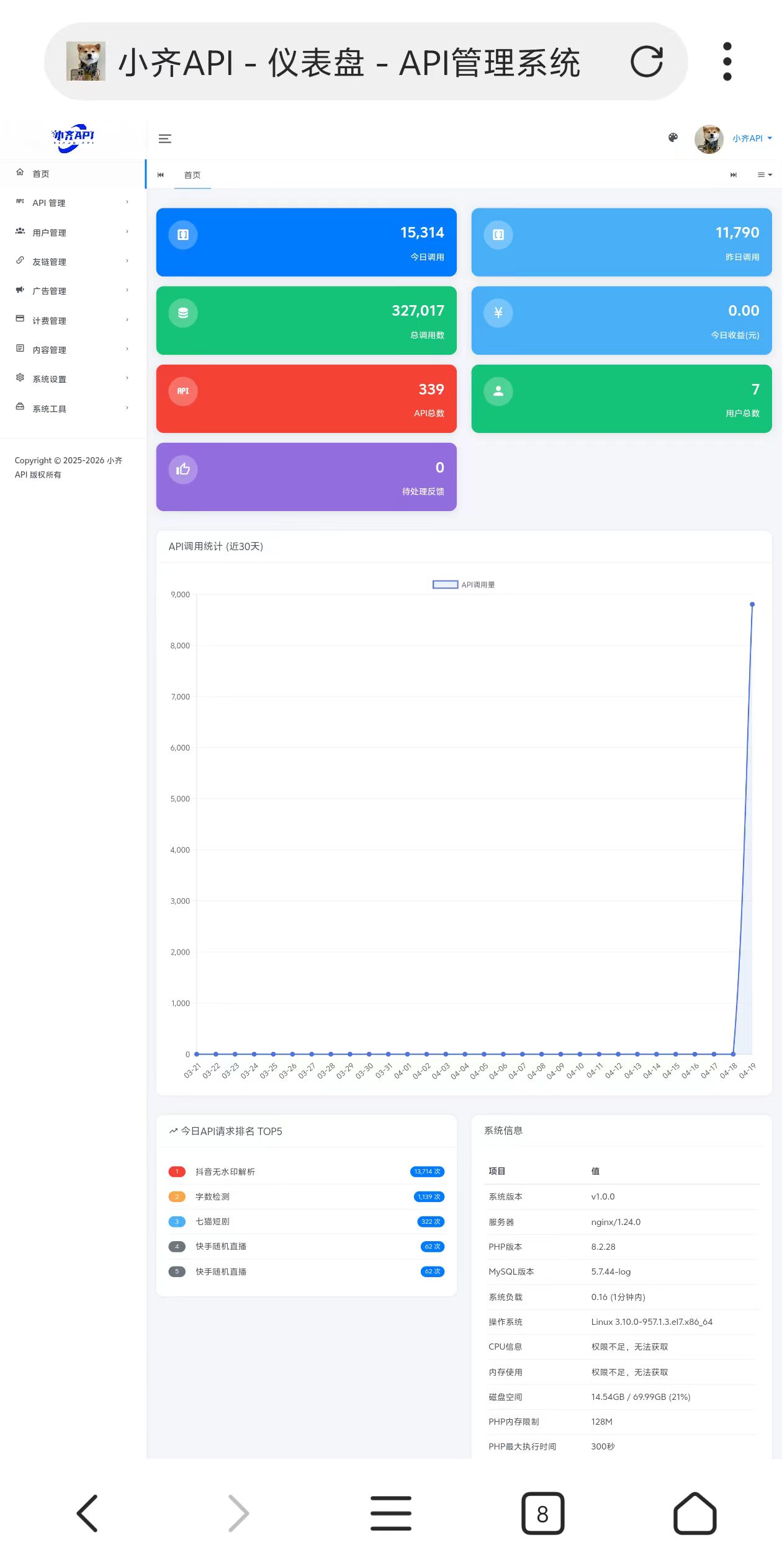 
全新二开版半点API管理系统源码API计费全开源亲测可用
-安小熙博客
-第2
张图片
