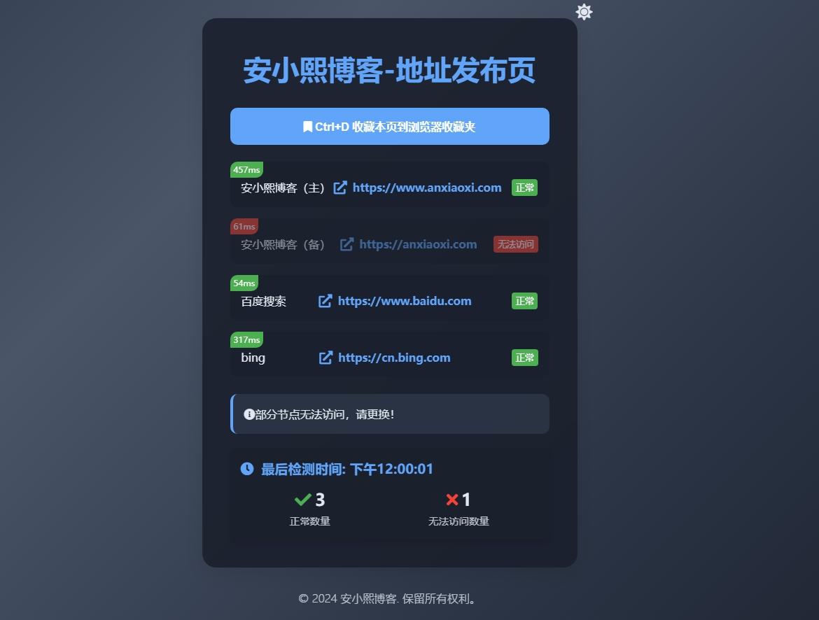 
全新UI网址发布页源码_地址发布单页_带黑白模式
-安小熙博客
-第1
张图片