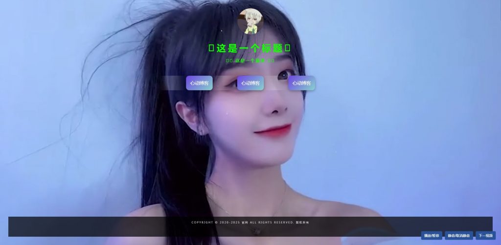 一个简洁的网站导航源码，支持动态背景视频-心动博客