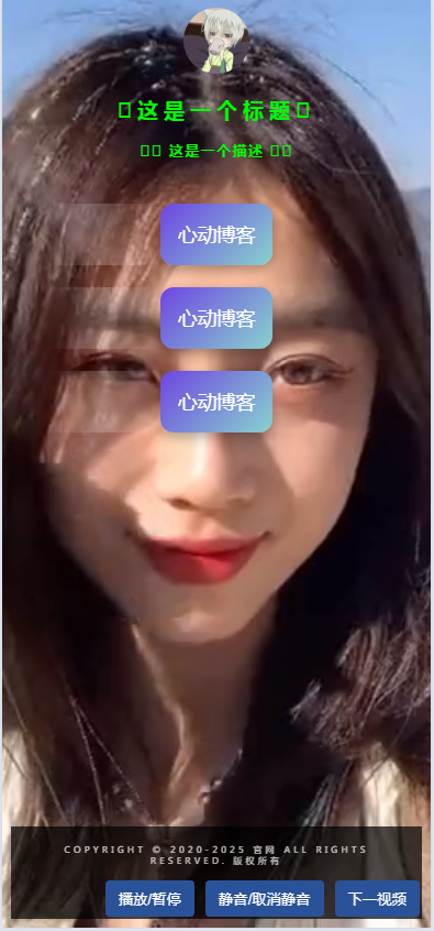 图片[2]-一个简洁的网站导航源码，支持动态背景视频-心动博客